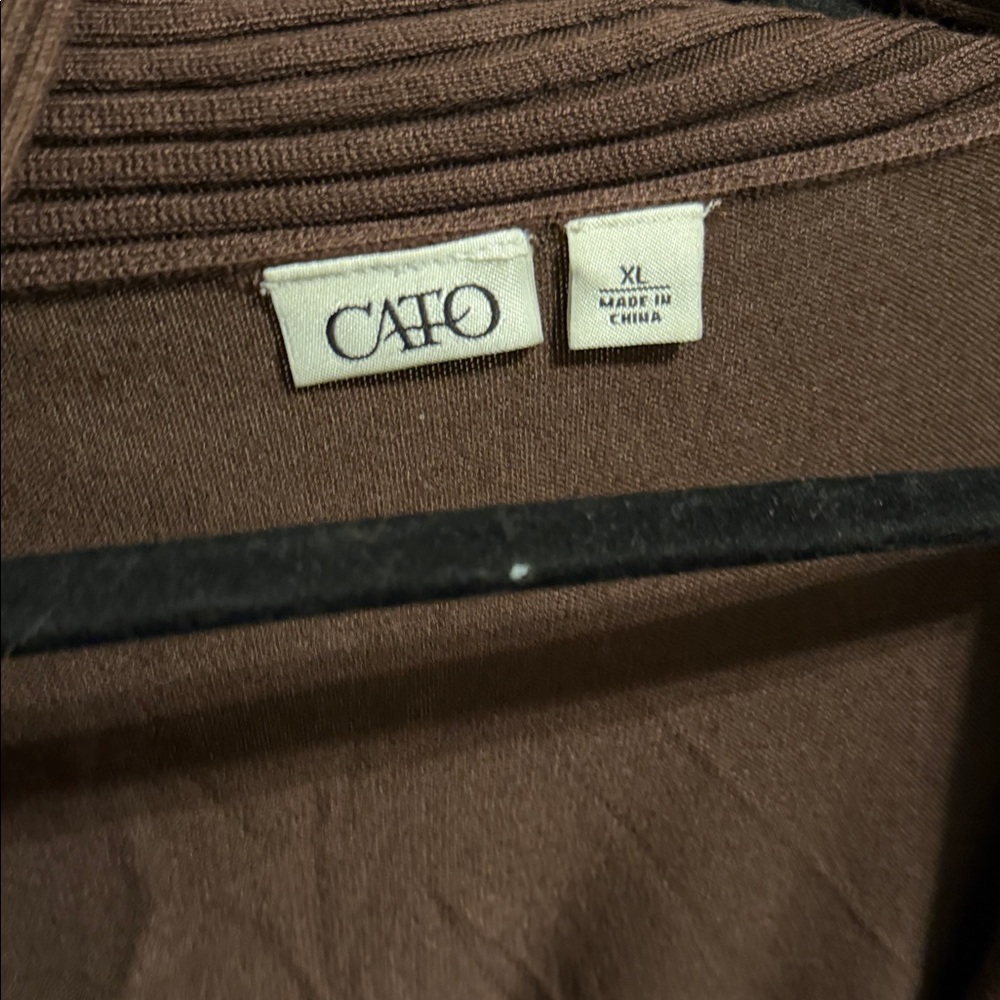 Cato Chocolate Brown Ribbed Women's cardigan XL - Picture 2 of 3